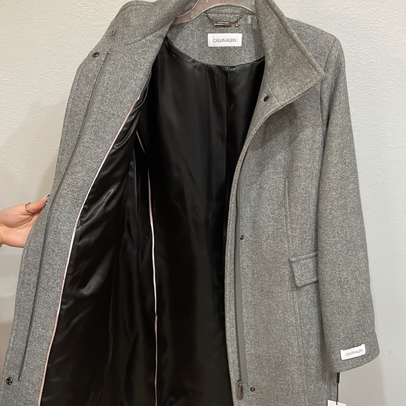 Calvin Klein Grey Dress Coat Size L - Picture 7 of 7